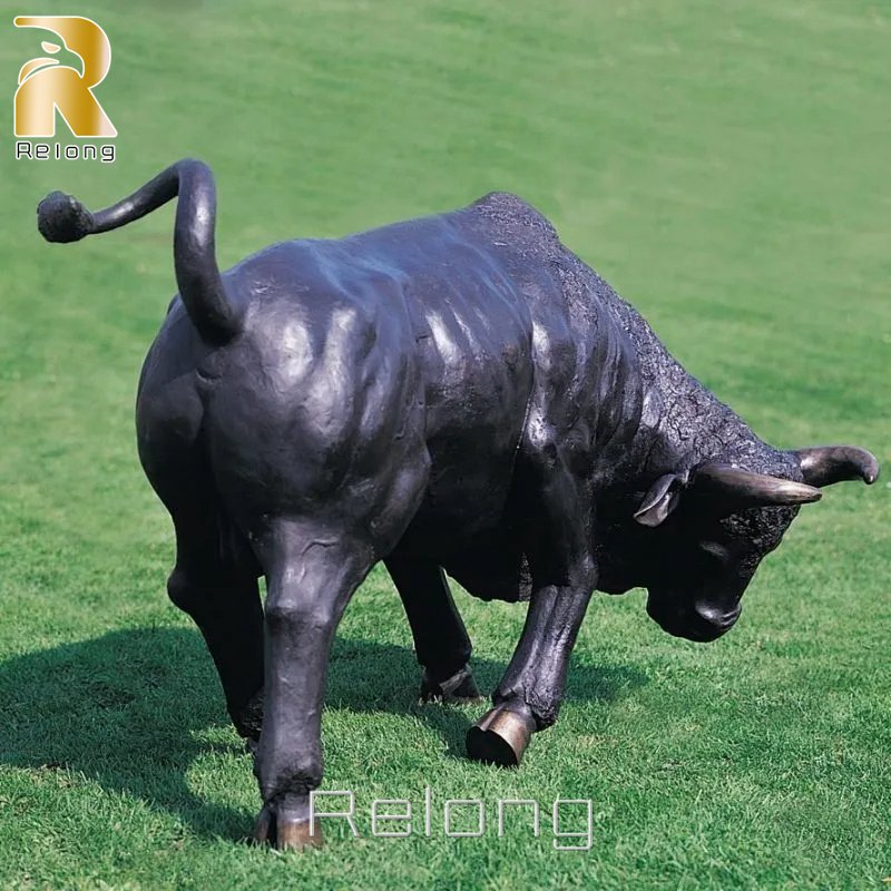 high quality cast bronze cow statue