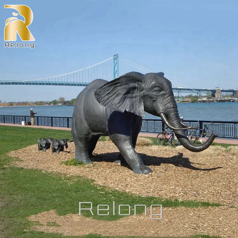 Large Bronze Elephant Garden Statues for Outdoor Decor RBOA-004