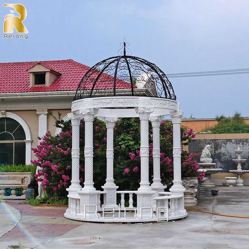 Natural White Outdoor Marble Gazebo for Sale RMGC-002