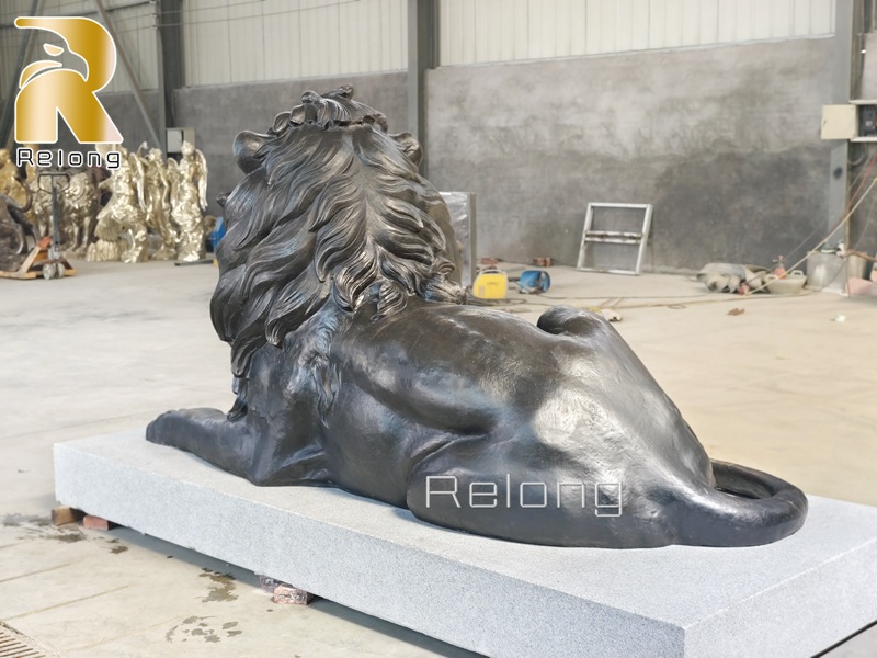 large bronze lion animal sculpture for sale