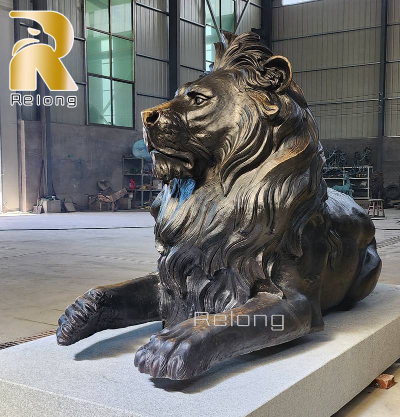 large bronze lion statue