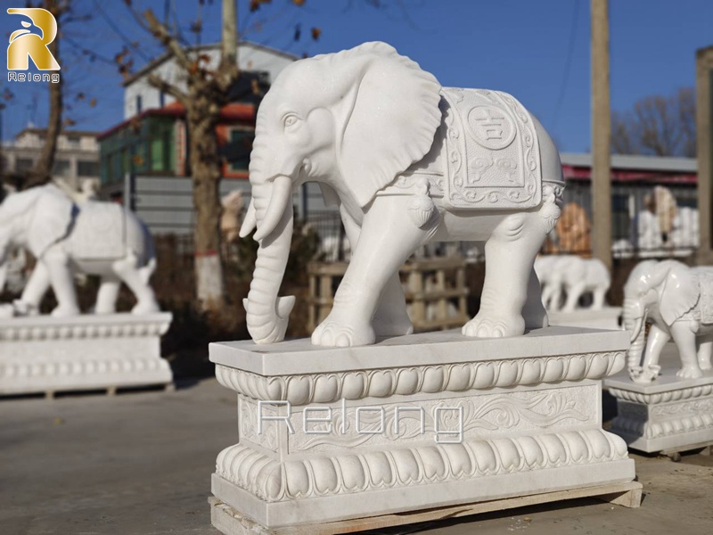 large marble elephant statue