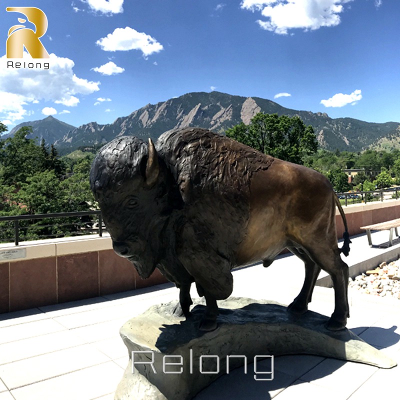 Life Size Statues of Bronze Walking Buffalo for Sale RBBS-006