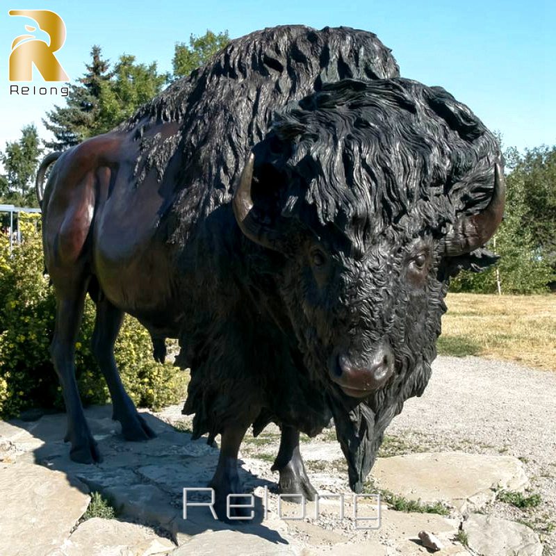 metal buffalo statue for sale