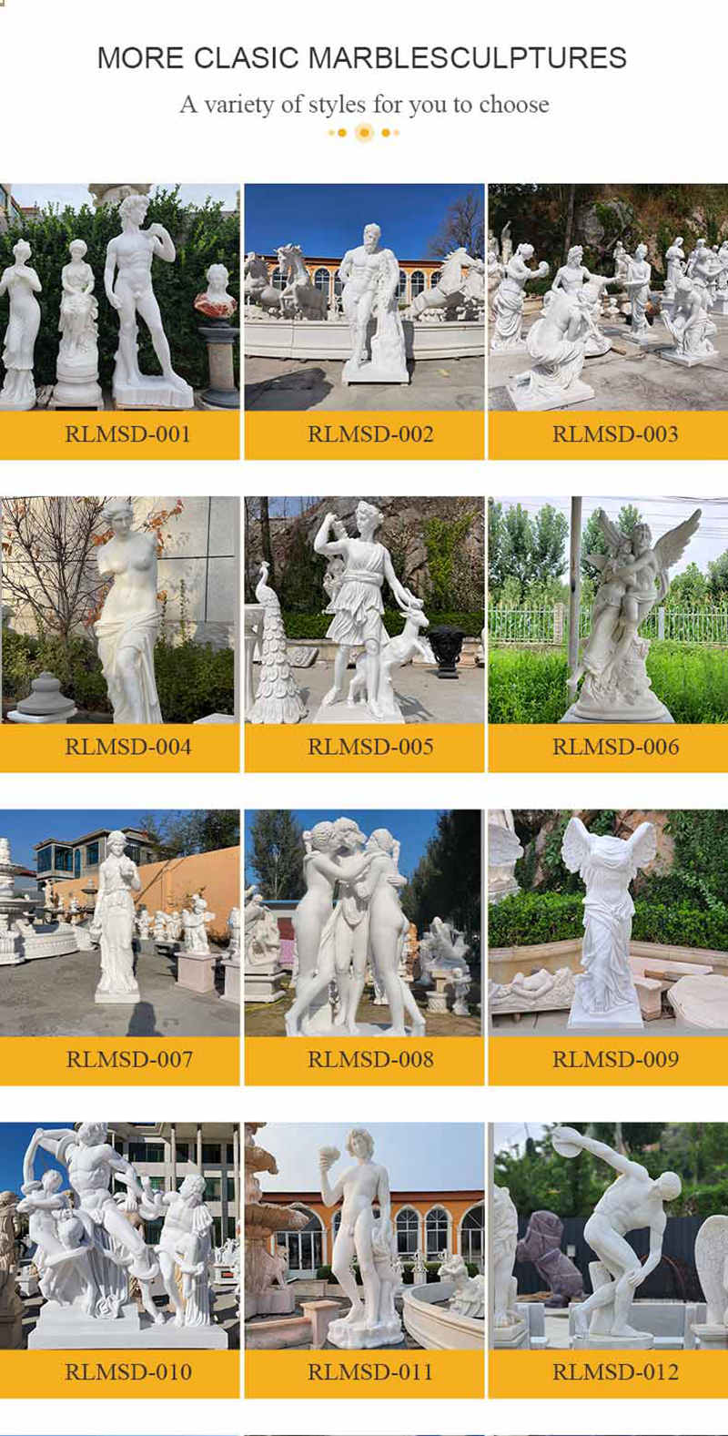 more classic marble garden statues