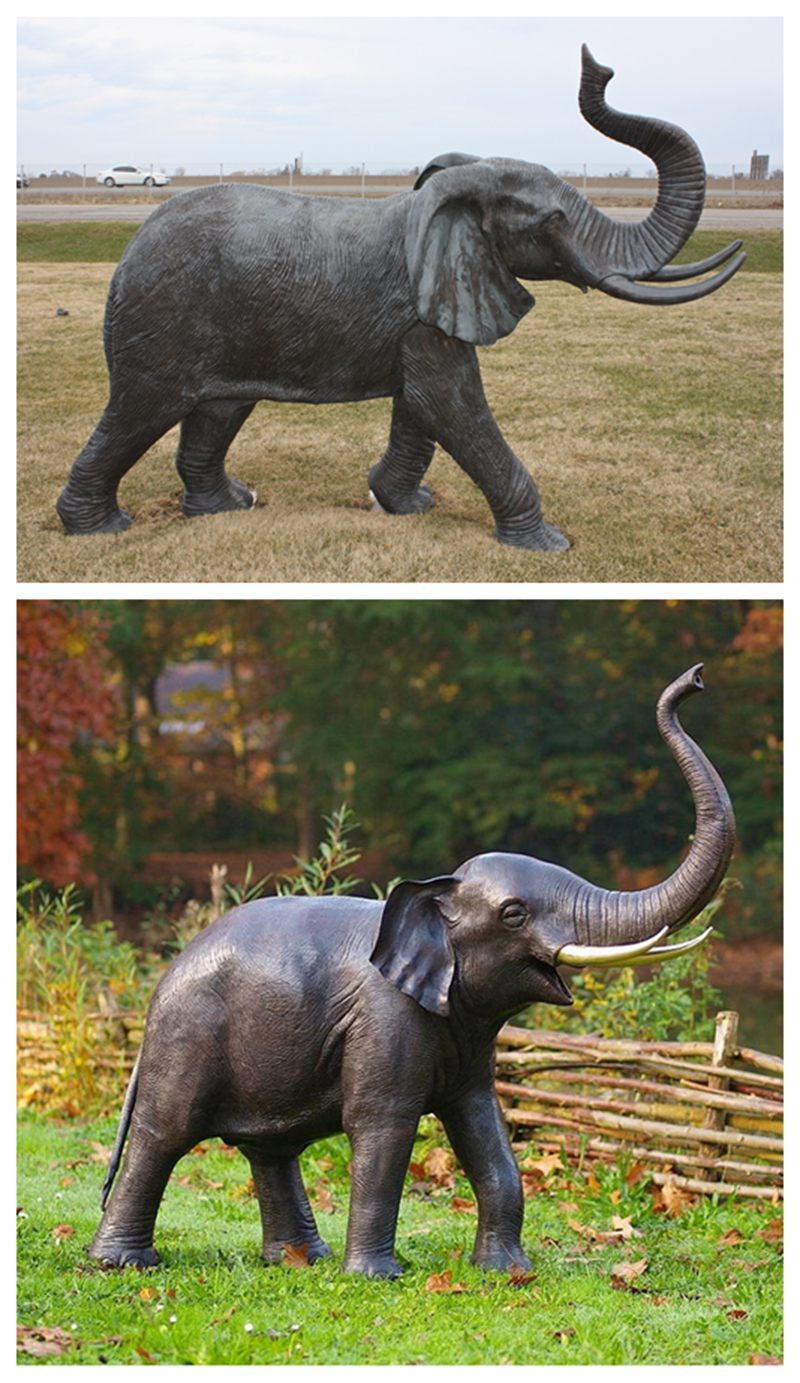 outdoor large bronze elephant animal statue