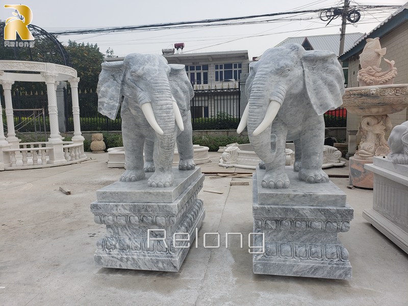 outdoor large marble elephant statue decor