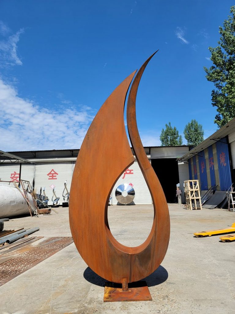 rustic steel sculpture