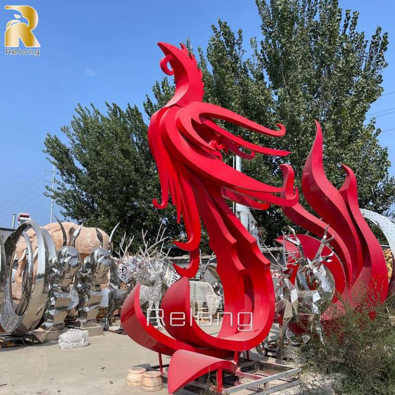 stainless steel phoenix bird sculpture for sale
