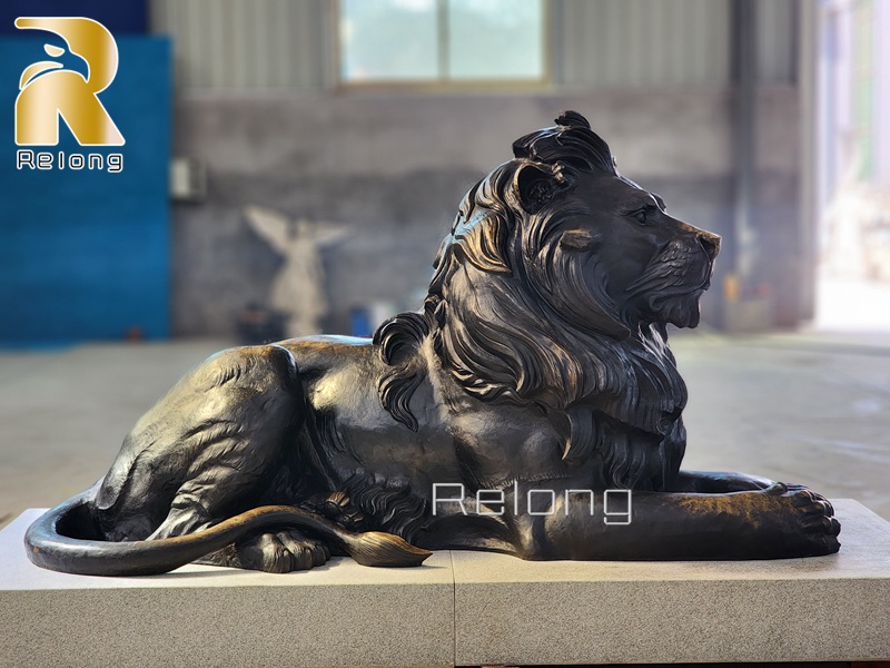 vivid large bronze lion sculpture for sale