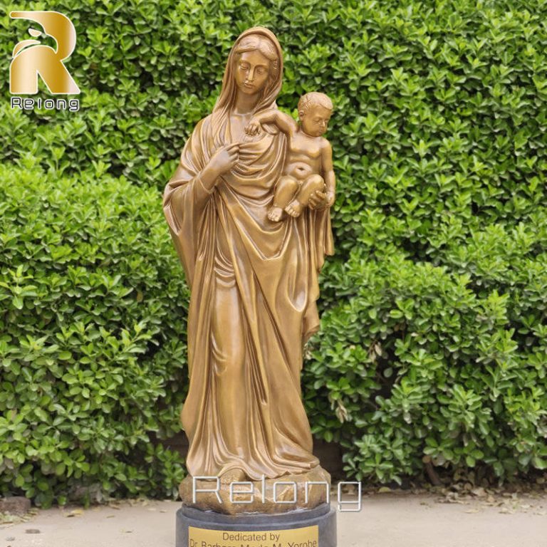 bronze virgin Mary statue