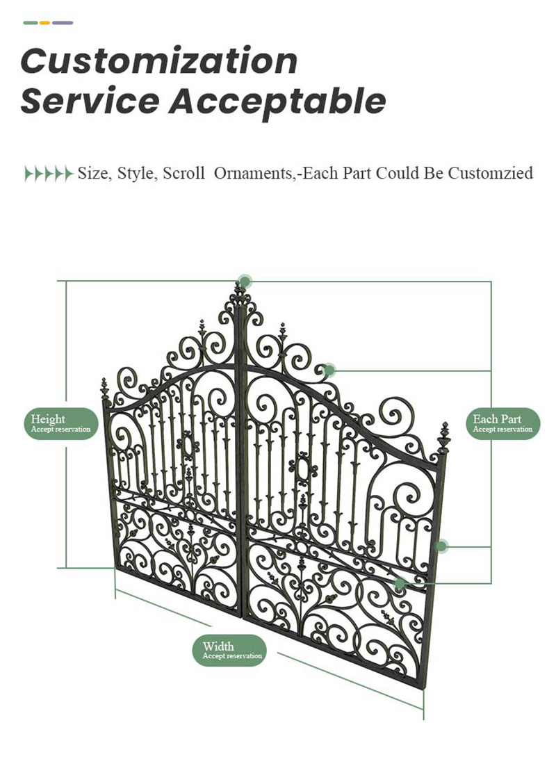 decorative wrought iron gate customization-1