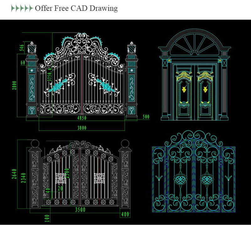 decorative wrought iron gate customization-3