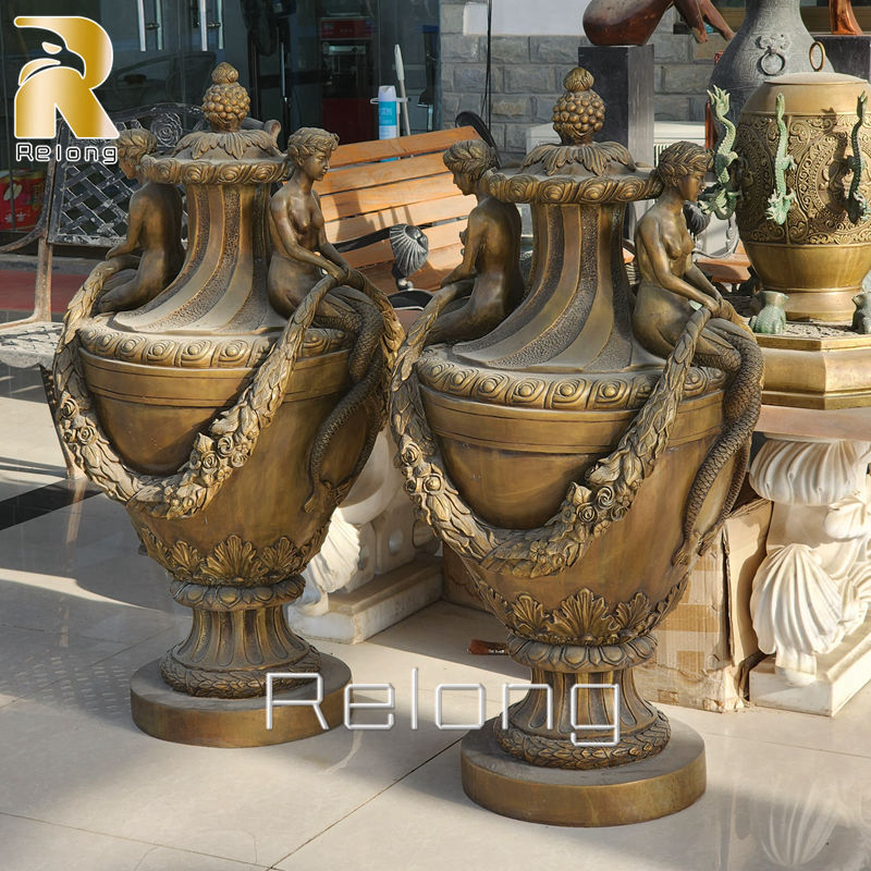 garden decorative outdoor bronze planters