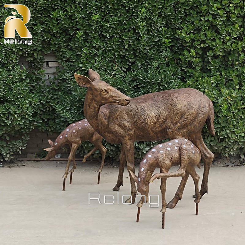 high quality outdoor bronze deer statues