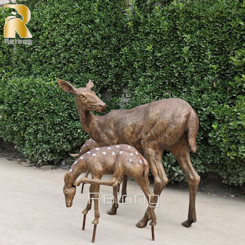 life size metal deer statue