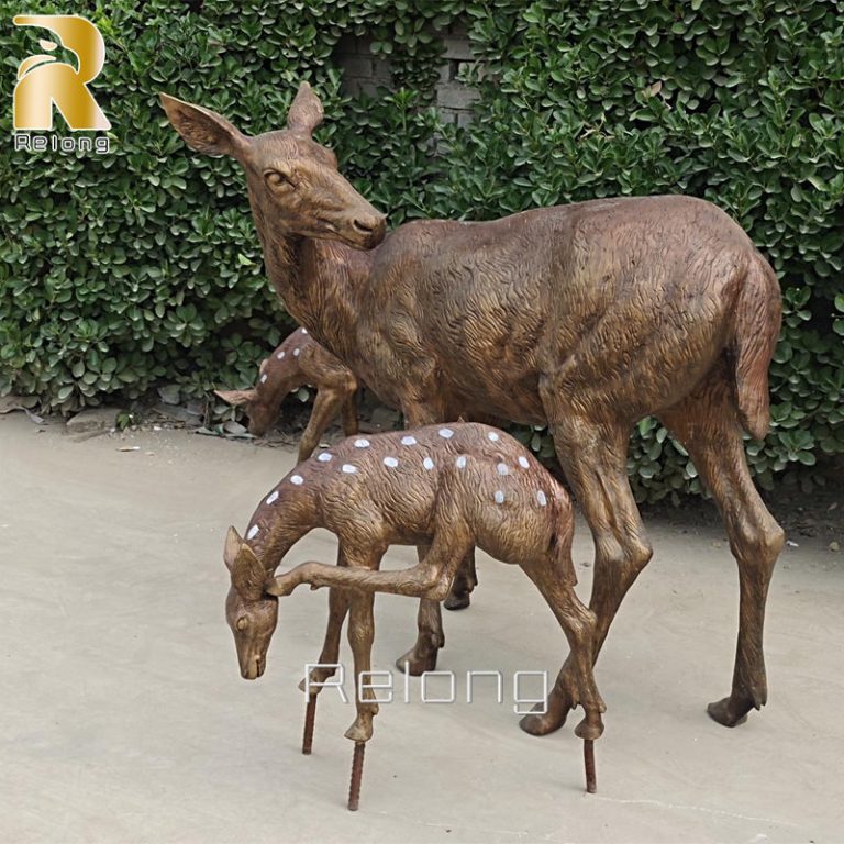 life size outdoor bronze deer statues