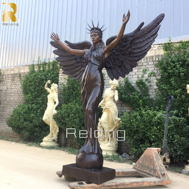 outdoor bronze angel statue