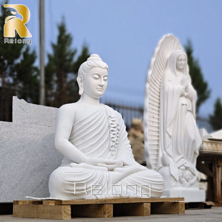 white marble Buddha statue-1