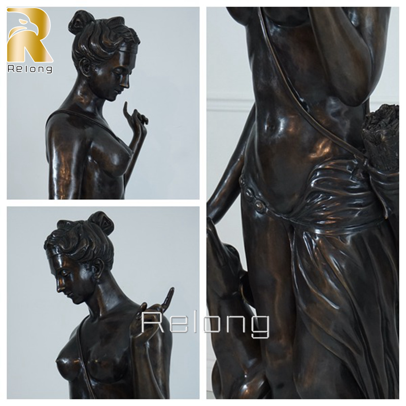 details of diana huntress statue