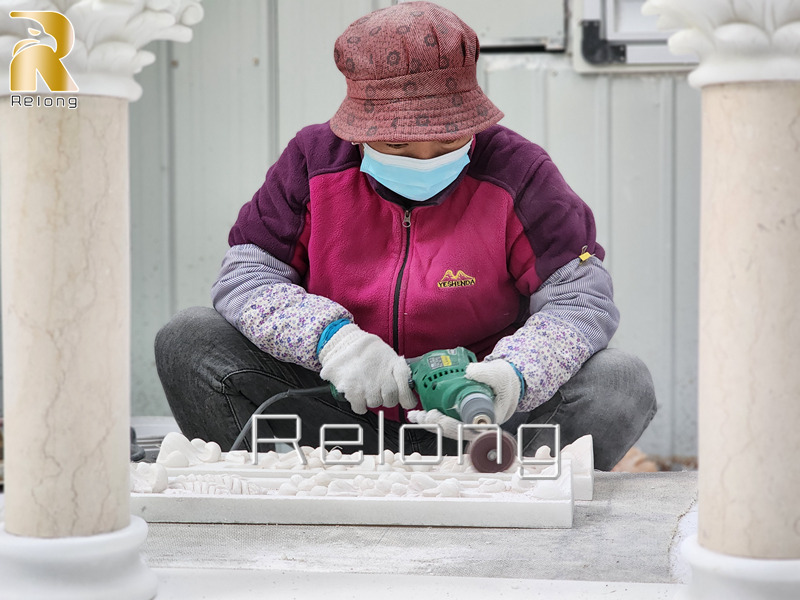 hand carved marble pulpit