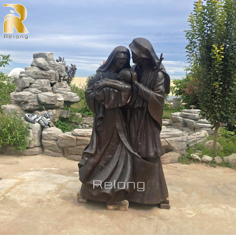 life size bronze holy family statue