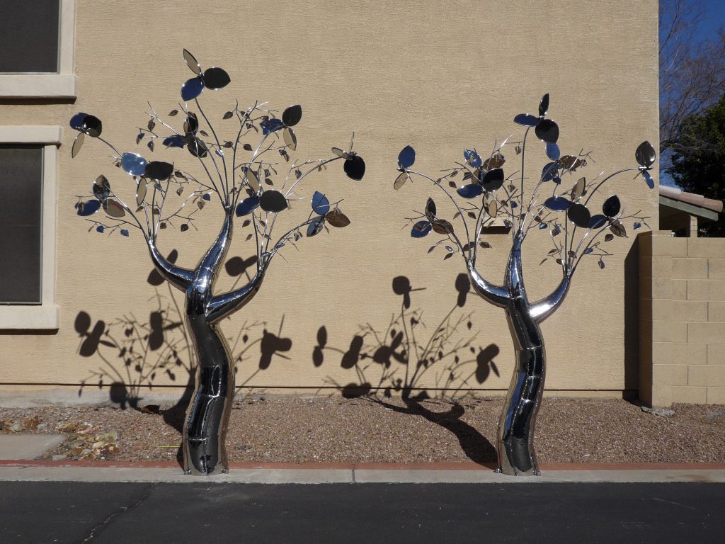 stainless steel garden sculpture