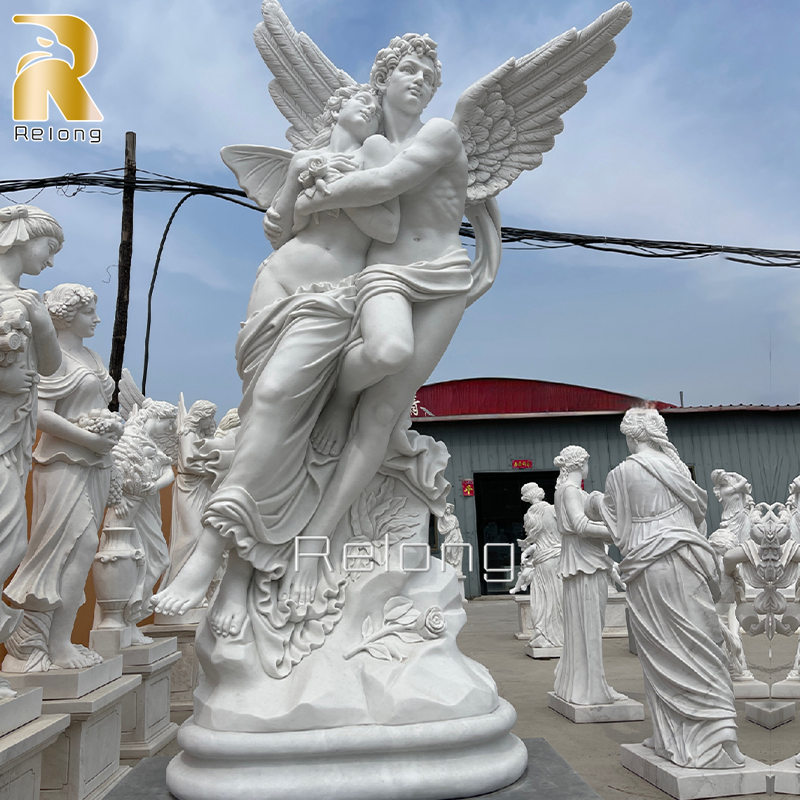 white cupid and psyche statue for sale