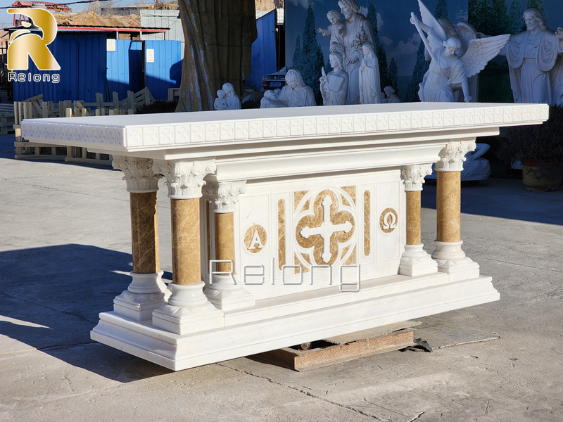 white marble altar