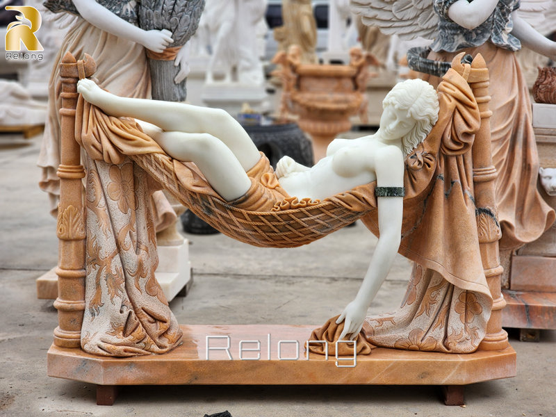 hand carved beautiful woman sculpture