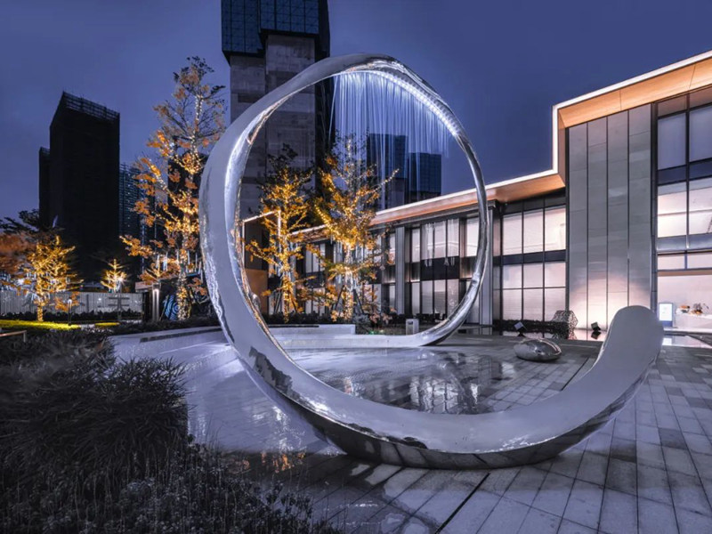 large metal ring sculpture