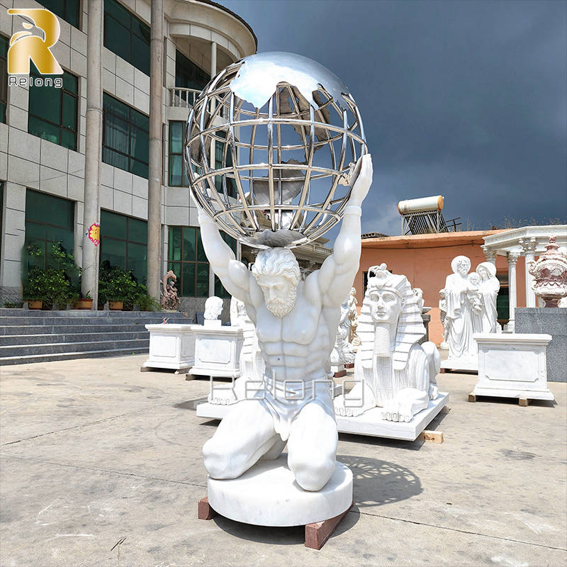 life size atlas holding the world sculpture