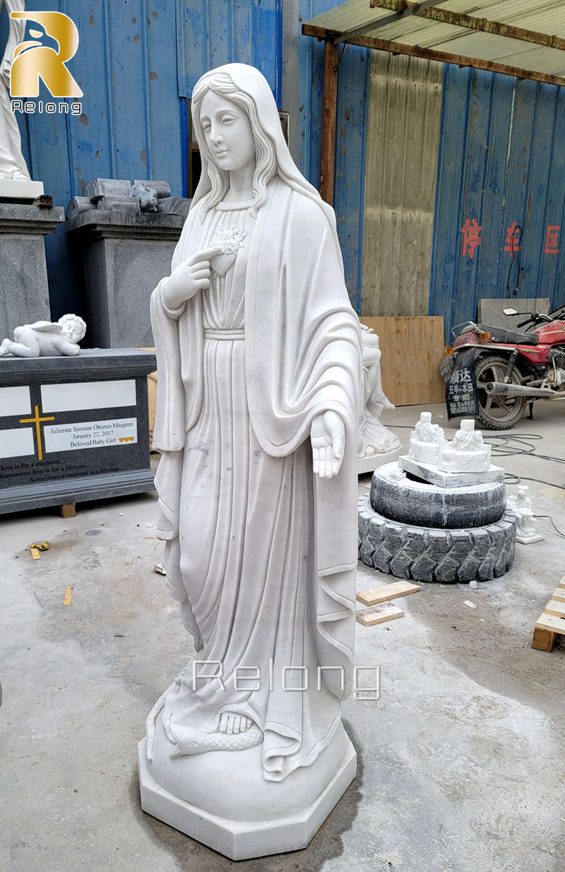 marble mother mary garden statue