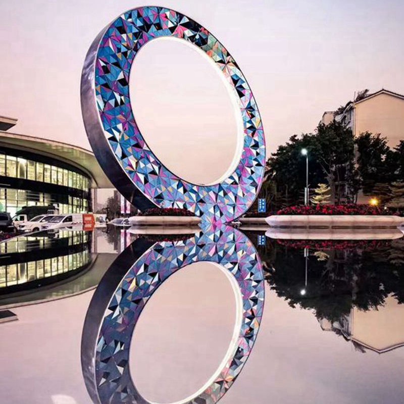 metal ring sculpture for public