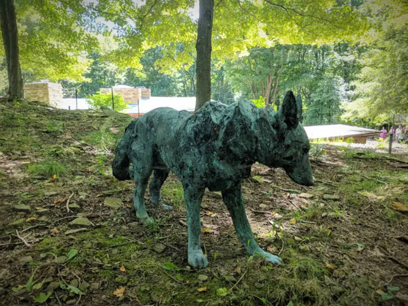 antique bronze wolf sculpture for sale