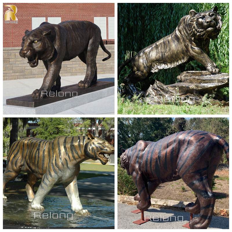 bronze finish option of tiger statue