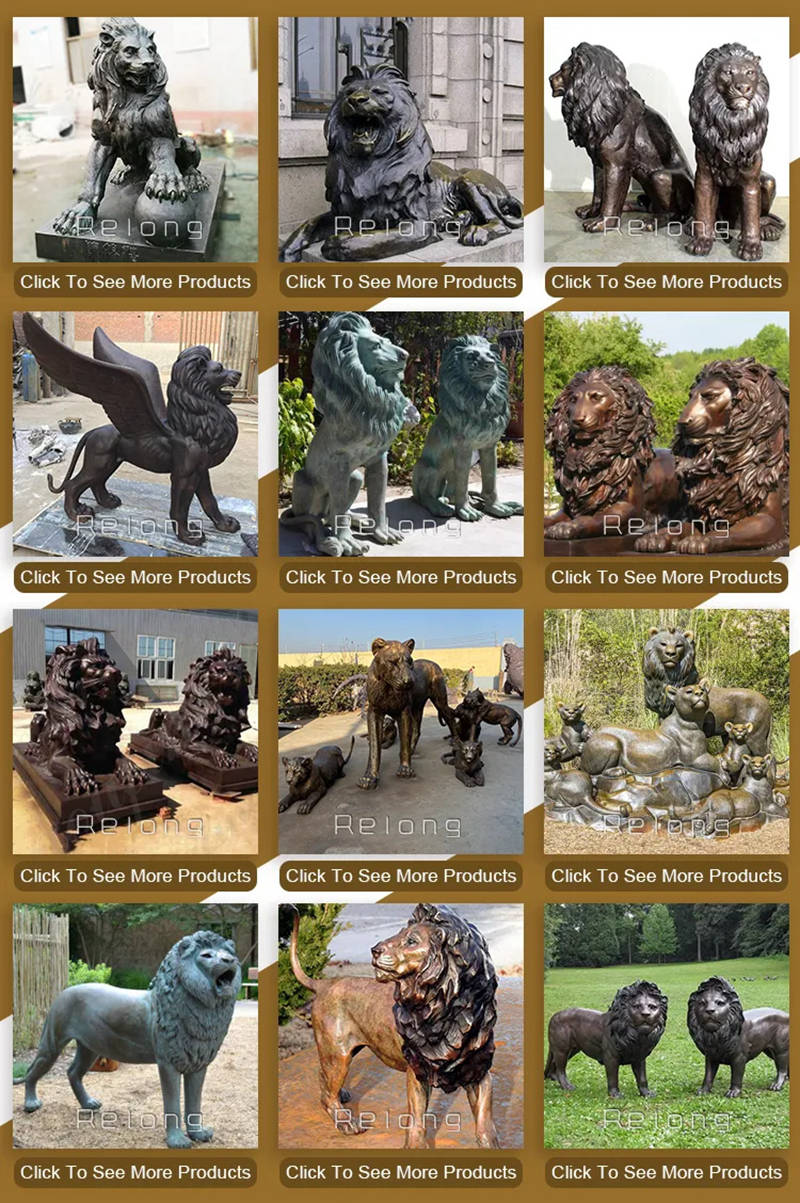 bronze lion statues for outside