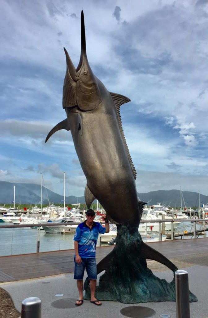 bronze marlin fish sculpture