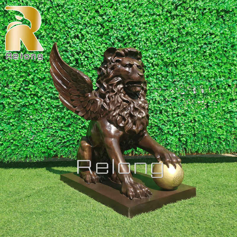 bronze winged lion sculpture