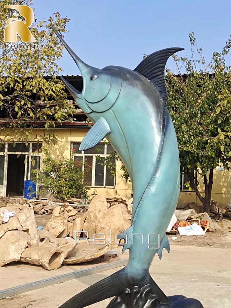 cast bronze fish sculpture