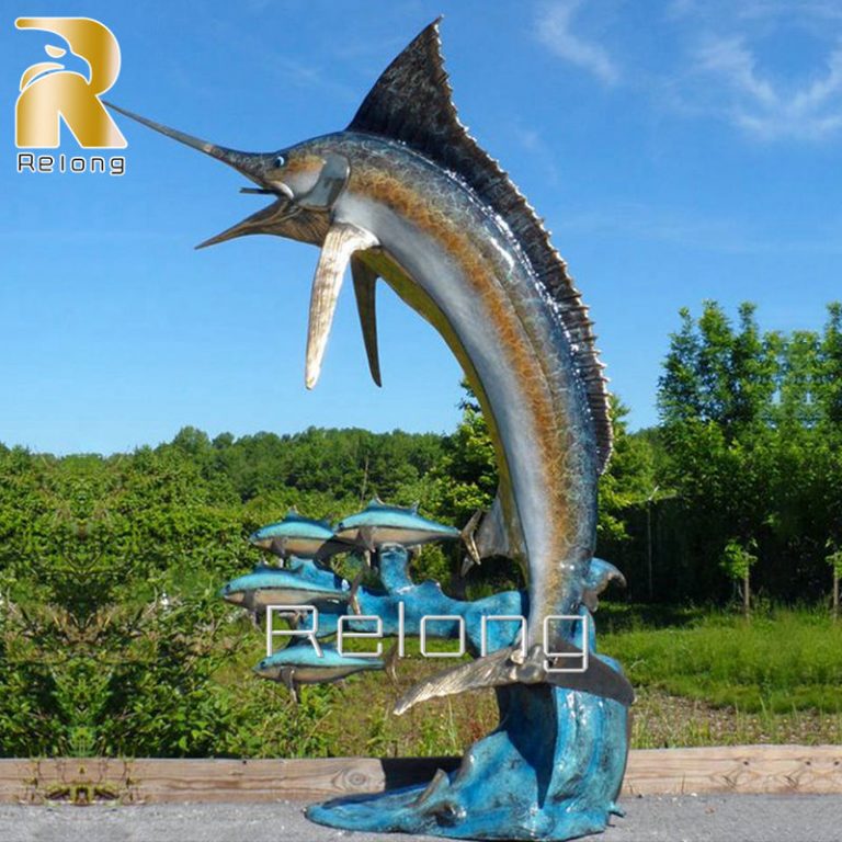 high quality bronze cast fish sculpture