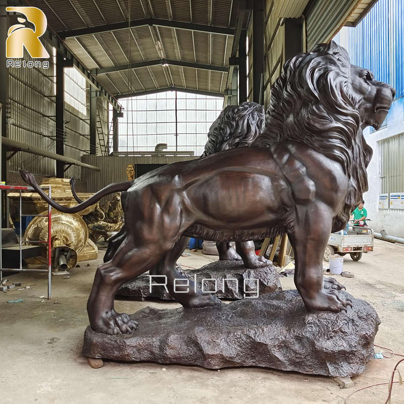 large bronze lion statue