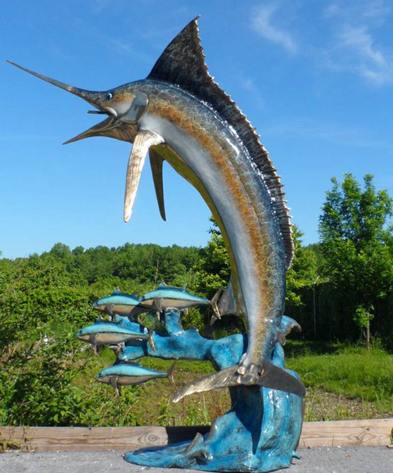 large marlinfish sculpture