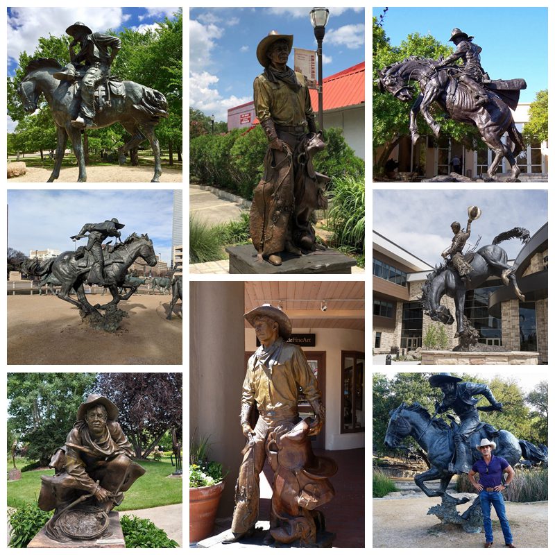 Custom Outdoor Bronze Cowboy Horse Statue for Sale - Relong Art Sculpture