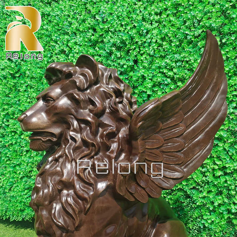 outdoor bronze lion statue for garden decor