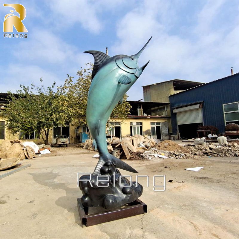 seaside animal decorative bronze fish sculpture