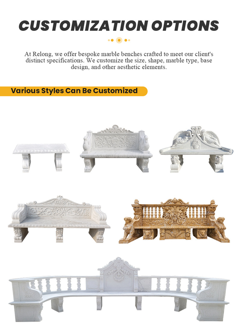 marble garden bench customization