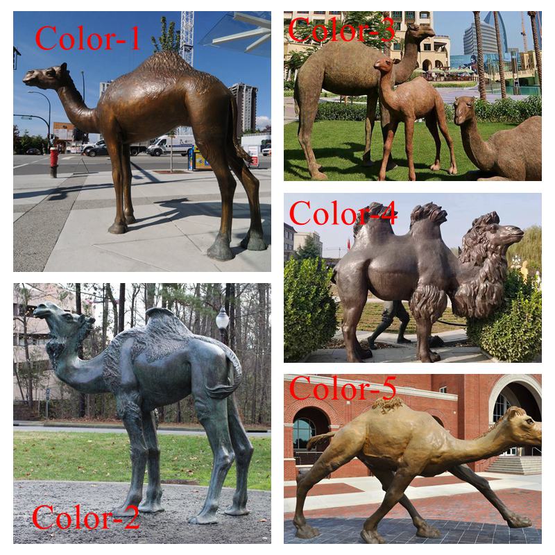 bronze camel statue patina color options