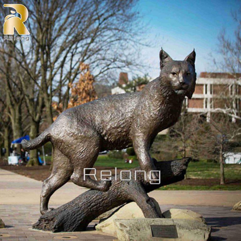 bronze wildcat statue