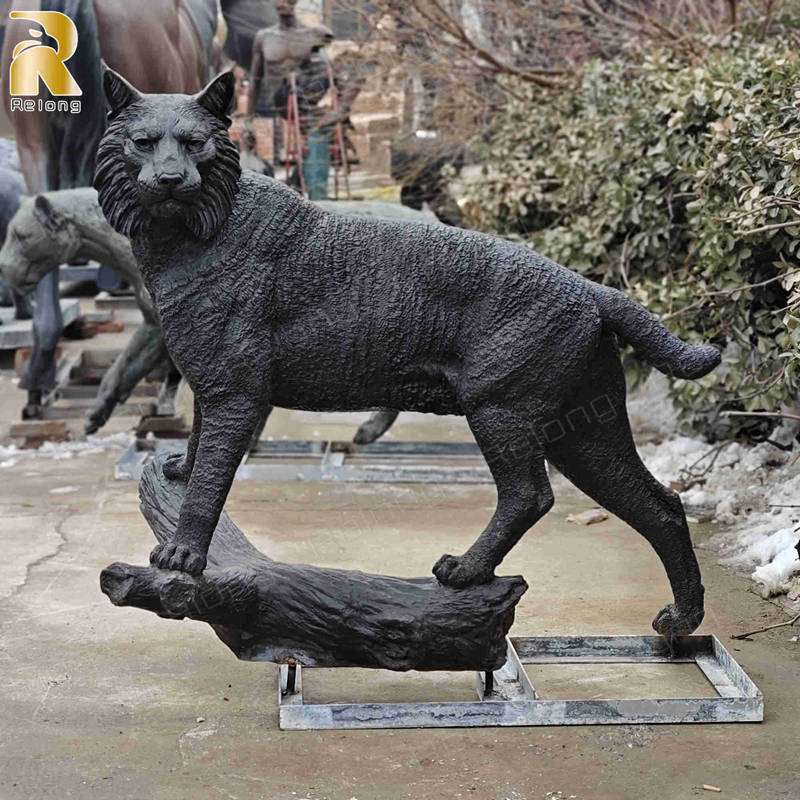 bronze cast wildcat statue for sale (7)